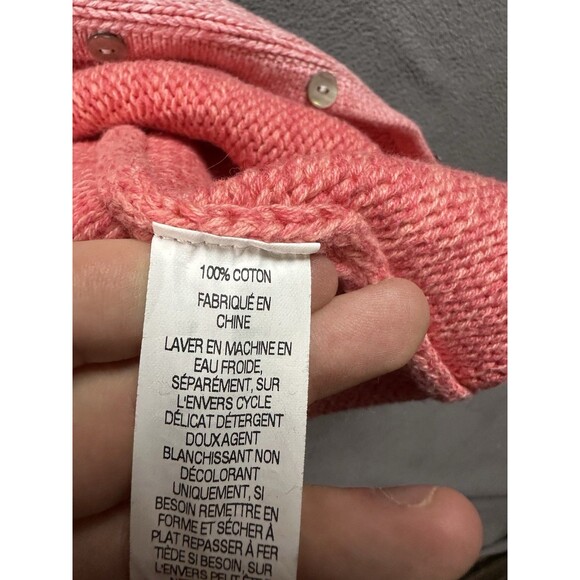 L.L.Bean Knit Cardigan Sweater Women’s Small Pink Cotton Button - Picture 6 of 6